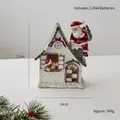 Light-up resin Christmas house with Santa, weight 584g, includes 2xLR44 batteries, 17cm - LED Santa House
