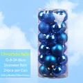 24er-Set 8cm blaue Weihnachtskugeln in gemischten glänzenden und matten Ausführungen - 8cm (24er Pack) / Blau