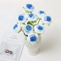 Handmade crochet rose bouquet in blue and white colors within a ceramic vase - Gradient Blue