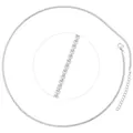 Detailed view of silver necklace with 2mm width lobster clasp and extension chain - VL480 Silver Necklace