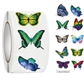 Detailed view of colorful butterfly roll stickers with size labels of 2.18cm width - Jjt011 Butterfly (10 Images 500 Images/roll)