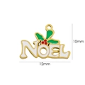 Dettaglio ciondolo Noel smaltato oro con misure 10mm altezza e 12mm larghezza - Lettera NOEL