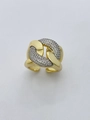 Macro view of two-tone gold and silver ring with sparkling cubic zirconia inlays - 04-Two-tone Chain Link