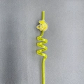Macro di cannuccia a spirale gialla riutilizzabile con decorazione glitterata - Banana