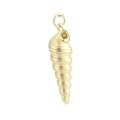 Macro detail of a golden spiral conch shell pendant with a metallic polished finish - 07-Bright Gold Conch