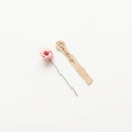 Pink minimalist decorative artificial flower with green stem and gift tag for gift packaging - Pink Daisy Artificial Flower + Sticker