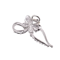 Elegante zilveren metalen haarklem met strik voor een stijlvolle paardenstaart look - Zilver