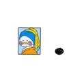Girl with a Pearl Earring parody cartoon white duck enamel pin with black butterfly clutch - Pearl Earring Duck