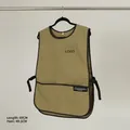 Water-resistant khaki work apron with large pockets and adjustable side buckles - One Size / Khaki