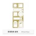 Golden Christmas gift labels set with snowflake and reindeer patterns, 22.3x9.5cm size - Christmas Sticker - Gold