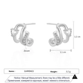 Silver geometric earrings with micro-set zircon accents and 1.2 cm dimensions - Heart Zirconia Earrings - Silver (EP5611)