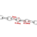 Silberne Edelstahl-Gliederkette mit 2mm Stärke und 13,5mm Gliedlänge für Schmuck - Stahlfarbe Oval 1:1 Glatte Einpresskette 2x8,6 mm