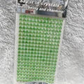 3mm green self-adhesive acrylic rhinestone sticker sheet in crystal gem style - 6mm / Green