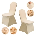 Elastic beige spandex chair cover set with high stretch fabric for wedding banquets - M / Standard Type / Champagne