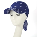 Gorra de béisbol estilo bandana azul marino con estampado paisley y detalle de cola - 55-58cm / Azul