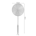 304 stainless steel skimmer spoon with wooden handle, size 46cm long and 19.5cm diameter - 304 Full Steel Style / Extra Large
