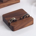 Walnut wood single slot ring display stand with a square base for jewelry showcases - Walnut 8x8 Single Slot