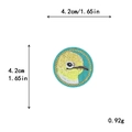 Toppa ricamata uccello blu lago e giallo, distintivo fai-da-te da 4,2 cm per vestiti - GZ-2772 Con Supporto Adesivo