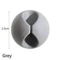 Grey 2.6cm round silicone cable organizer holder for desktop wire management - Gray