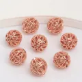 Detalle de cuentas de filigrana huecas de oro rosa de 14k para joyería hecha a mano - Oro Rosa / Retención de Color