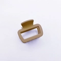 Matte beige square shark hair claw clip in a minimalist resin design for high ponytails - Small (5.5CM) / Khaki