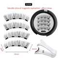 52HB natural magnetic eyelashes set with double slice 4-piece design and white applicator - 52HB-4 Style With White Applicator Set