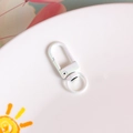 Luminous iridescent metal lobster clasp with 360-degree swivel ring for DIY keychains - White Iridescent