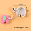 Molde de silicona de elefante para decoración de pasteles y velas artesanales - Estilo Elefante Gris (50-2948-B)