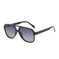 Occhiali da sole aviator neri con doppio ponte e lenti sfumate blu - Montatura Nera Lenti Sfumate Grigie Polarizzate