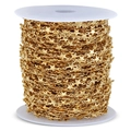 2m spool of 18k gold-plated stainless steel star link chain for DIY jewelry making - 1 Meter/Pack / Gold