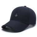 Dunkelblaue Baseballkappe für Herren mit Wappenstickerei und Twill-Textur - Verstellbar / Marineblau