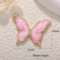 Rosa Schmetterling-Anhänger mit Vergoldung, 31mm x 30mm für DIY-Schmuckherstellung - Großer Schmetterling
