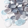 Artificial silk rose petals in white, light blue, and grey mix with satin finish - White Light Blue Grey Dark Grey Mix (2)