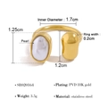 Irregular pearl open ring in 18K gold plated stainless steel for a luxury look - Minimalist Pearl Ball Open Ring SR020164 / Gold