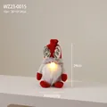 Lighted Christmas gnome plush with red knit hat, silver antlers and warm glowing nose - Short Leg Antler Gnome with Light (WZ23-001S)