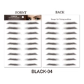 Adesivi per tatuaggi sopracciglia 6D impermeabili modello BLACK-04 con 10 paia su sfondo bianco - STM-04 (9 Paia) / Nero