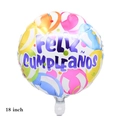 Dettaglio palloncino rotondo in foil da 18 pollici con scritta spagnola Feliz Cumpleaños - 18 Pollici Spagnolo Buon Compleanno - Ghirlanda Colorata
