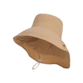 Khaki wide brim sun hat for women with adjustable windproof drawstring for outdoor hiking - Khaki