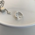 Irregular liquid-style S925 sterling silver open ring in polished silver finish - J3623 Liquid Streamline Open
