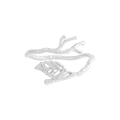 S925 Sterling Silber Ring mit minimalistischem Ast- und Blatt-Naturdesign in Silber - Silber