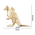 Golden origami kangaroo pendant detailed dimensions: 26.3mm height and 23.6mm width - Gold Kangaroo