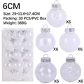 Set da 30 palline di Natale bianche da 6cm con trame miste in scatola di PVC - Bianco