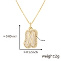 Collana con ciondolo lettera N in smalto bianco e bordo scintillante di zirconi - N Oro Ciondolo Solo (Senza Catena)