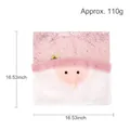 Pink sequined Christmas chair cover with Santa Claus face and white plush trim - Pink Sequin Santa Cover