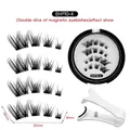 Reusable 4-magnet false eyelashes set with application tool and storage case - [Fox Style] EHP10-4 With White Applicator Set