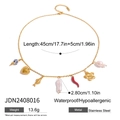 Collar de acero inoxidable dorado con colgantes de perlas y corazón con medidas - JDN2408016