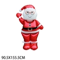 Ballon de Père Noël en aluminium 90,5x155,5cm pour décoration de fête de Noël - Père Noël debout de 60 pouces avec base