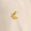 Detail of a 14K gold plated stainless steel letter Z pendant for DIY jewelry making - Letter-W