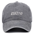 Washed dark grey baseball cap with white ESKETIT embroidery in minimalist style - Gray