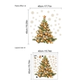 Christmas tree PVC wall sticker with gold ornaments and snowflakes for holiday decor - PC215/Classic White Bow Style